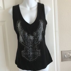 Harley Davidson halter/tank with lace-up back